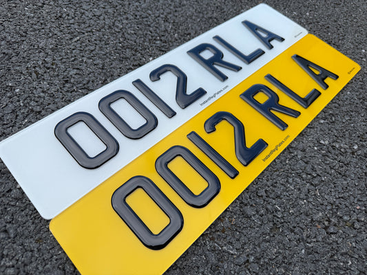 3D Gel Number Plates |  Standard Road Legal | Gloss Black 79mm