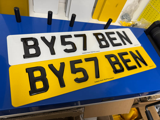 3D Gel Number Plates |  Standard Road Legal | Gloss Black 79mm