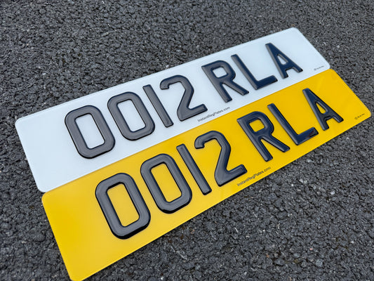 3D Gel Number Plates |  Standard Road Legal | Gloss Black 79mm